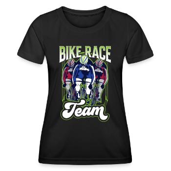 Radrennen Team Wettrennen Radrennfahrer Fahrrad - Frauen Funktions-T-Shirt - Schwarz - Vorne - AI Model Female 172 light (172cm)