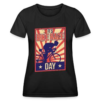 It's the day of the bike race bike race bike race - Women's Functional T-Shirt - black - Front - AI Model Female 172 light (172cm)