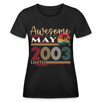 20th Birthday Man Woman Awesome May Vintage 2003 - Women's Functional T-Shirt - black - Front - AI Model Female 172 light (172cm)