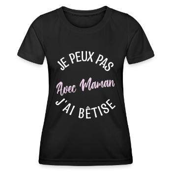 Cadeau maman, cadeau mère. cadeau maman de l'année - T-shirt sport Femme - noir - Devant - AI Model Female 172 light (172cm)