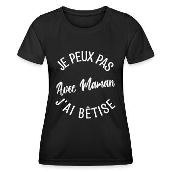 Cadeau maman, cadeau mère. cadeau maman de l'année - T-shirt sport Femme - noir - Devant - AI Model Female 172 light (172cm)