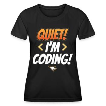 Programmation Silent I Programmation Codeur Programmation - T-shirt sport Femme - noir - Devant - AI Model Female 172 light (172cm)