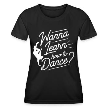 Voulez-vous apprendre à danser professeur de danse à l’école de danse - T-shirt sport Femme - noir - Devant - AI Model Female 172 light (172cm)