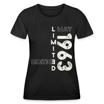 60th Birthday Man Woman May Vintage 1963 Vintage - Women's Functional T-Shirt - black - Front - AI Model Female 172 light (172cm)