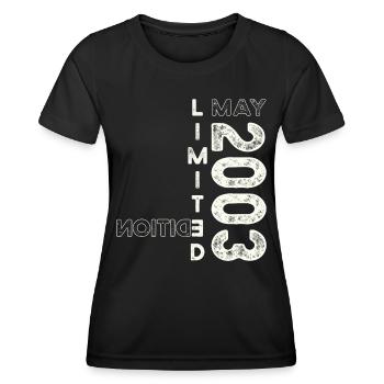 20th Birthday Man Woman May Vintage 2003 Vintage - Women's Functional T-Shirt - black - Front - AI Model Female 172 light (172cm)
