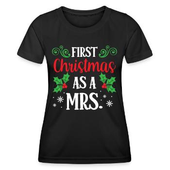 Erste Weihnachten Als Ehefrau Erstes Weihnachten - Frauen Funktions-T-Shirt - Schwarz - Vorne - AI Model Female 172 light (172cm)