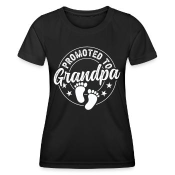 Promoted to grandfather sweet grandparents first time - Women's Functional T-Shirt - black - Front - AI Model Female 172 light (172cm)