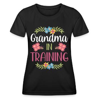 Grandma In Education First Time Grandparents Sweet - Women's Functional T-Shirt - black - Front - AI Model Female 172 light (172cm)