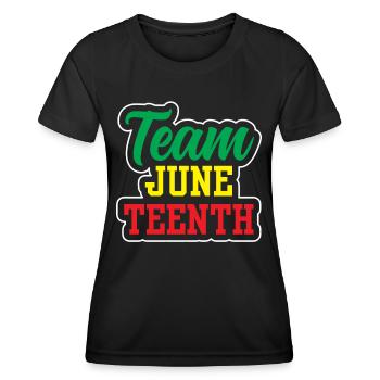 Team Juneteenth 1865 African American Black - Frauen Funktions-T-Shirt - Schwarz - Vorne - AI Model Female 172 light (172cm)