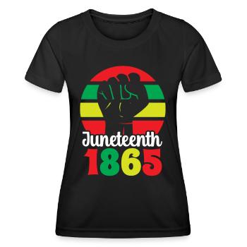 Juneteenth 1865 Afrika Black African American - Frauen Funktions-T-Shirt - Schwarz - Vorne - AI Model Female 172 light (172cm)