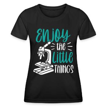 Enjoy the little things Microscope Microscopes - Women's Functional T-Shirt - black - Front - AI Model Female 172 light (172cm)