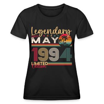 29ème Anniversaire Homme Légendaire Mai Millésime 1994 - T-shirt sport Femme - noir - Devant - AI Model Female 172 light (172cm)