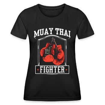 Muay Thai Fighter Arts Martiaux Arts Martiaux Combat - T-shirt sport Femme - noir - Devant - AI Model Female 172 light (172cm)