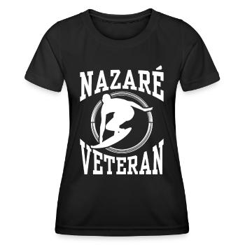Nazaré Vétéran Surf Vagues Surfer Surf - T-shirt sport Femme - noir - Devant - AI Model Female 172 light (172cm)