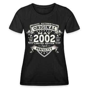 21st Birthday Man Original May Vintage 2002 - Women's Functional T-Shirt - black - Front - AI Model Female 172 light (172cm)