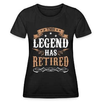 Cette légende a pris sa retraite - T-shirt sport Femme - noir - Devant - AI Model Female 172 light (172cm)