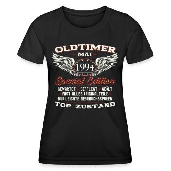 29. Geburtstag Mann Oldtimer Mai Jahrgang 1994 - Frauen Funktions-T-Shirt - Schwarz - Vorne - AI Model Female 172 light (172cm)