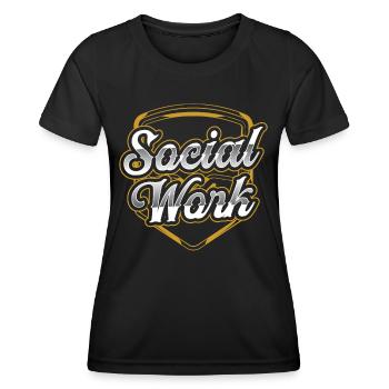 Travail social Profession Travailleur social Travail social - T-shirt sport Femme - noir - Devant - AI Model Female 172 light (172cm)
