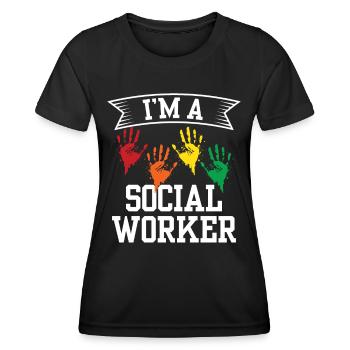 Je suis travailleur social formation de travailleur social - T-shirt sport Femme - noir - Devant - AI Model Female 172 light (172cm)