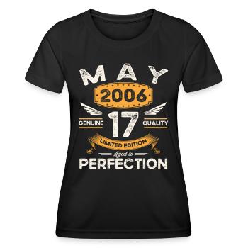 17th Birthday Man May Vintage 2006 Legendary - Women's Functional T-Shirt - black - Front - AI Model Female 172 light (172cm)