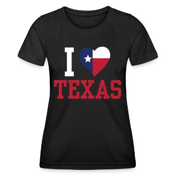 J’adore Texas Texan Pride Dictons texans - T-shirt sport Femme - noir - Devant - AI Model Female 172 light (172cm)