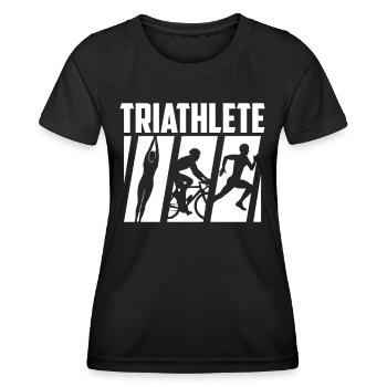 Triathlete Triathlete Sport Triathlon Triathlons - Women's Functional T-Shirt - black - Front - AI Model Female 172 light (172cm)