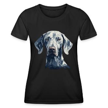 Buntes Weimaraner Kunstdesign - Frauen Funktions-T-Shirt - Schwarz - Vorne - AI Model Female 172 light (172cm)