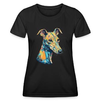 Colorful Whippet art design - Women's Functional T-Shirt - black - Front - AI Model Female 172 light (172cm)
