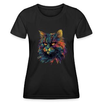 Bunte Perserkatze - Frauen Funktions-T-Shirt - Schwarz - Vorne - AI Model Female 172 light (172cm)