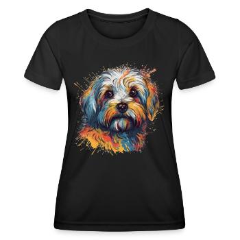Bunter Havaneser Hund - Frauen Funktions-T-Shirt - Schwarz - Vorne - AI Model Female 172 light (172cm)