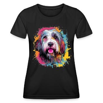 Colorful Bearded-collie - Women's Functional T-Shirt - black - Front - AI Model Female 172 light (172cm)