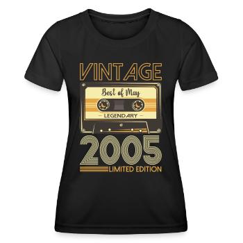 18 Birthday Man Woman Cassette May Vintage 2005 - Women's Functional T-Shirt - black - Front - AI Model Female 172 light (172cm)