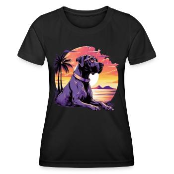 Colorful Great-dane with sunglasses - Women's Functional T-Shirt - black - Front - AI Model Female 172 light (172cm)