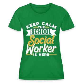 Keeping calm The school social worker is a profession - Women's Functional T-Shirt - kelly green - Front - AI Model Female 172 dark (172cm)