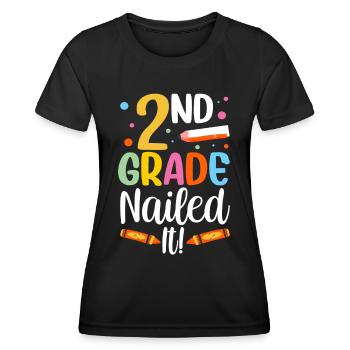 Second Grade Bull's Eye Second Grader Teacher - Women's Functional T-Shirt - black - Front - AI Model Female 172 light (172cm)