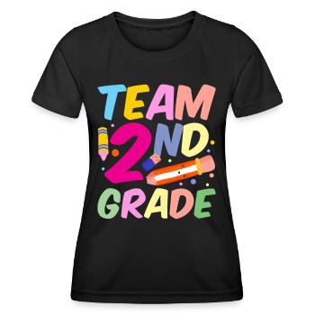 Équipe Enseignant de deuxième année École de deuxième année - T-shirt sport Femme - noir - Devant - AI Model Female 172 light (172cm)