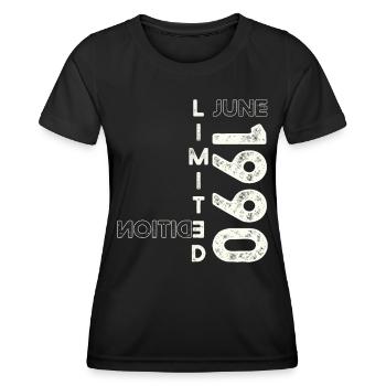 33rd Birthday Man Original June Vintage 1990 - Women's Functional T-Shirt - black - Front - AI Model Female 172 light (172cm)