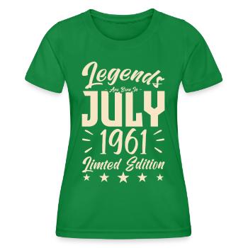 Born in July 1961. Birthday gift. - Women's Functional T-Shirt - kelly green - Front - AI Model Female 172 dark (172cm)