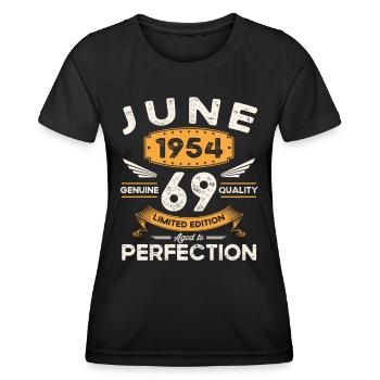 70. Geburtstag Mann June Jahrgang 1954 Legendär - Frauen Funktions-T-Shirt - Schwarz - Vorne - AI Model Female 172 light (172cm)