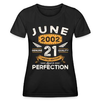 21st Birthday Man June Vintage 2002 Legendary - Women's Functional T-Shirt - black - Front - AI Model Female 172 light (172cm)