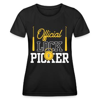 Official Lock Cracker Lock Picker Lock - Women's Functional T-Shirt - black - Front - AI Model Female 172 light (172cm)