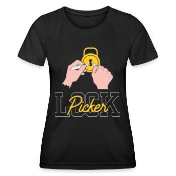 Schlossknacker Lock Picker Lock Picking Schloss - Frauen Funktions-T-Shirt - Schwarz - Vorne - AI Model Female 172 light (172cm)