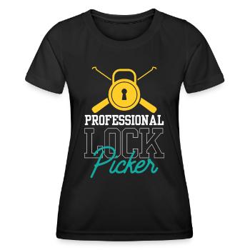 Professioneller Schlossknacker Lock Picker Knacken - Frauen Funktions-T-Shirt - Schwarz - Vorne - AI Model Female 172 light (172cm)