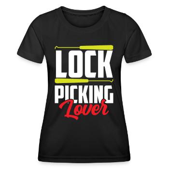 Lock Picking Lover Cracker Cracking Lock - T-shirt sport Femme - noir - Devant - AI Model Female 172 light (172cm)
