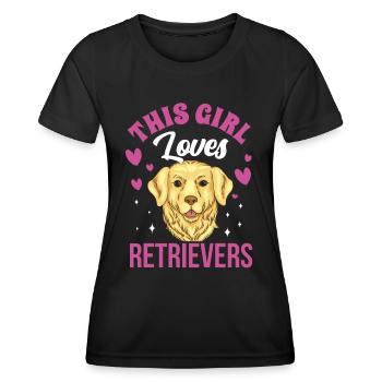 This Girl Loves Retriever Retrievers Dog - Women's Functional T-Shirt - black - Front - AI Model Female 172 light (172cm)