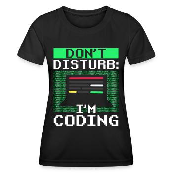 Stören Sie Nicht: Ich Programmiere Coding Coder - Frauen Funktions-T-Shirt - Schwarz - Vorne - AI Model Female 172 light (172cm)