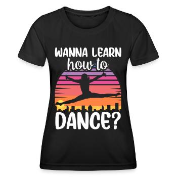 Voulez-vous apprendre à danser professeur de danse à l’école de danse - T-shirt sport Femme - noir - Devant - AI Model Female 172 light (172cm)