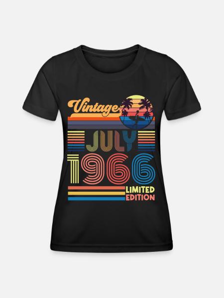 Geburtstag Juli 1966. Geschenk Juli 1966. - Frauen Funktions-T-Shirt - Schwarz
