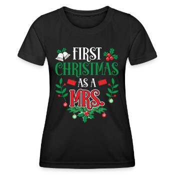 Erste Weihnachten Als Ehefrau Erstes Weihnachten - Frauen Funktions-T-Shirt - Schwarz - Vorne - AI Model Female 172 light (172cm)