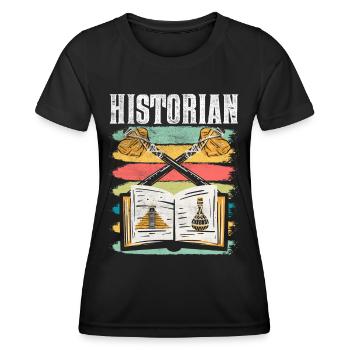 Historien Histoire Professeur d’histoire - T-shirt sport Femme - noir - Devant - AI Model Female 172 light (172cm)